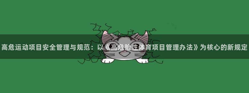 必一体育sport网页版：高危运动项目安全管理与规范：以《高